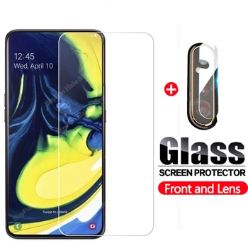 2 in 1 Grūdintas Stiklas Ant Samsung Galaxy A80 Fotoaparato Objektyvą Screen Protector, Stiklo Samsung A90 5G 80 SM-A805F Stiklo Plėvelės