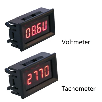 2 in 1 LED Matuoklis Tachometras Skaitmeninis RPM Voltmeter Auto Automobilių, Motociklų sukimosi Greičio