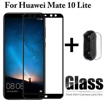 2 in 1 Screen Protector for Huawei Mate 10 Lite Grūdintas Stiklas Hauwei Mate10 šviesos 10Lite Apsauginis Stiklas Mate 10 lite Filmas