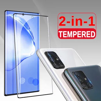 2 in 1 Screen protector for Samsung galaxy note 20 ultra apsauginis stiklas note20 5g S20 Plius Su vaizdo Kameros objektyvas raštas