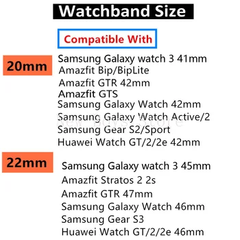 20 22MM Tinklelio Linijos Nailono Diržas, Skirtas Samsung Galaxy Žiūrėti 3 41 45mm Pavarų S3 Pasienio 46/42 Aktyvios 2 Amazfit Pvp Huawei GT/2 grupė