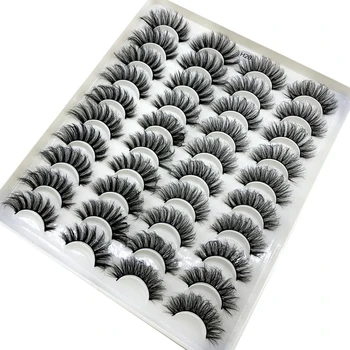 20 porų 20mm eyelashe 3D mink lashes, 3D gamtos melagingą blakstienos 3d minkštas audinės blakstienos pratęsimo Makiažas Rinkinys Didmeninė blakstienos