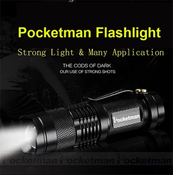 2000LM Q5 LED Žibintuvėlis Mini Pocket Led Žibintuvėlis ant Diržo Zoomable 3 Režimai Fokusavimas Fakelas Lauko Vandeniui Flashlamp