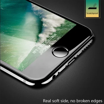200D Lenktas Minkštas Krašto Apsaugos Stiklo iPhone 7 8 6 6s Plius Grūdintas Stiklas Screen Protector, iPhone X XR XS Max Filmas