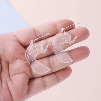 2018 m. naujo dizaino mados akrilo transparence gestus ranka tabaluoti auskarai vyrams, moterims, unisex šalis vestuvių papuošalai auskarai