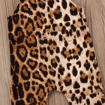2018 Nauja Miela Mergina Vasaros Rompers Playsuit Drabužių Komplektus, Vienas Gabalas Be Rankovių Leopard Jumpsuit Sunsuit Diržo Drabužiai