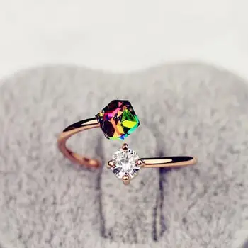 2018 Naujos Prekės Dizaino Mados Elegantiškas Žavesio Austrijos Kristalų Begalinis Vestuvinį Žiedą Valentino Dienos Dovana Žiedus Moteris