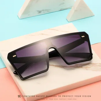 2019 Aikštėje Negabaritinių Akiniai nuo saulės Moterims Flat Top Gafas Atspalvių Moterims Saulės akiniai okulary Naujas Prabangus UV400 Akiniai nuo saulės