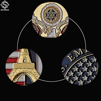 2019 JAV Valstybės Departamento Ambasada Paryžiuje (Prancūzija Suvenyrų Aukso Kolekcinių Monetų Kopijos
