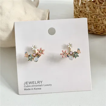 2019 korėjos naujo dizaino bižuterijos mielas lašelinę gėlių gėlių ausies kristalų auskarai moterims, dovana