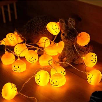 2019 Naujas 1 Set Moliūgų 10 LED String Žibintai Helovinas Apdailos Žibintai Šiltai Balta Helovinas Namų Puošybai Accessories
