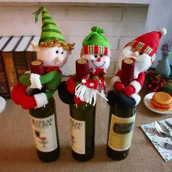 2019 Naujas Kalėdinis Vyno Butelis Padengti Sniego Santa Claus Buteliuko Dangtelį Vakarienės Stalo, Kalėdų Dekoracijos Namuose Kalėdos Papuošalai