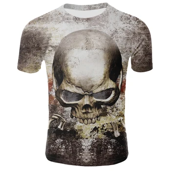 2019 naujas kaukolė 3D spausdinimo marškinėliai vyriški moteriški marškinėliai punk stiliaus marškinėliai kaukolė t-shirt gotikos t-shirt spalvinga kaukolė t-shirt