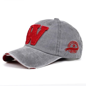 2019 naujas medvilnės raidė W Beisbolo kepuraitę retro lauko sporto kepurės moterų kaulų gorras lenktas įrengtas plauti derliaus tėtis kepurės vyrams