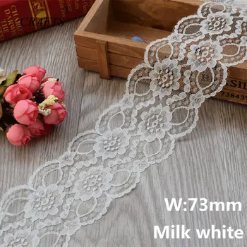 2019 Pasaulio Karšto Pardavimo 10 metrų gražus pieno balta nėrinių juostele Europos nėrinių audinys, nėriniai siūti siuvinėjimo suknelė priedai