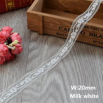 2019 Pasaulio Karšto Pardavimo 10 metrų gražus pieno balta nėrinių juostele Europos nėrinių audinys, nėriniai siūti siuvinėjimo suknelė priedai