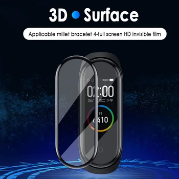 2020 3D Ekrano apsaugos Xiaomi Mi Juosta 4 5 Apsauginis Stiklas Miband 4 Visiškai Išlenktą Kraštą, atsparus Įbrėžimams, Dėl Xiomi Mi Band4