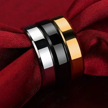 2020 6mm Titano Plieno Juoda Piršto Žiedai Nustatyti Žmogus, Sidabrinis, Padengtą Žiedas Moterims Aukso spalvos Papuošalai Moterų Vestuvių Žiedas