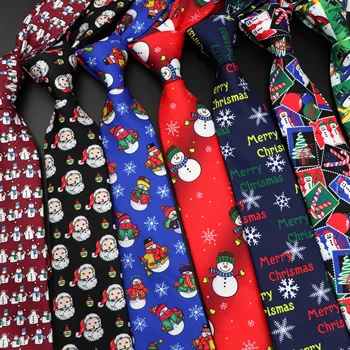 2020 Karšto Naujas Parduoti Linksmų Kalėdų Necktie Slim Poliesteris Spausdinti Santa Claus Sniego Medis Briedžių Festivalio Dovana Raudona Mėlyna Žalia Ryšius