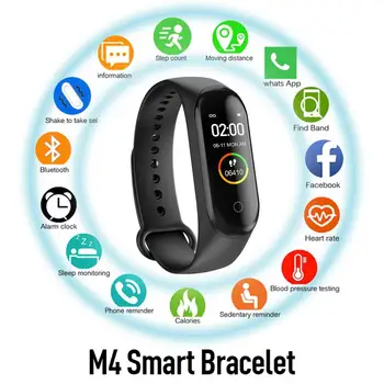 2020 M4 Smart Apyrankė Kraujo Spaudimas, Širdies ritmo Monitorius Apyrankę Sveikatos Fitness Tracker smart Žiūrėti Sportas veikia Pedometer