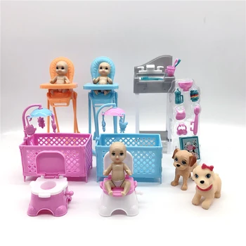 2020 mados mielas barbies princesė lėlės priedai modeliavimas mini lovelę tualetas valgomojo kėdės, praustuvės mažylis vaikų žaislas