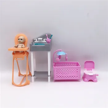2020 mados mielas barbies princesė lėlės priedai modeliavimas mini lovelę tualetas valgomojo kėdės, praustuvės mažylis vaikų žaislas