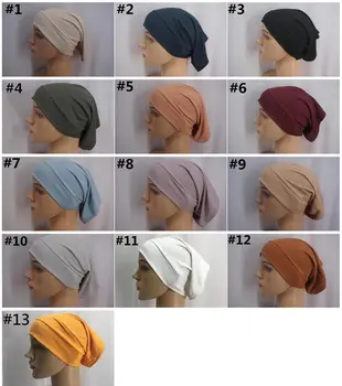 2020 Mados Skarelė Turbaną Kepurės Musulmonų Moterims Tampri, Hijab Turbaną Moterų Briaunuoti Jersey Pagal Šalikai Headwrap variklio Dangčio