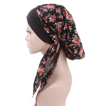 2020 mados spausdinti chiffonwomen vidinis hijabs kepurės musulmonų galvos skara turbaną variklio dangčio nešioti ponios wrap pagal bžūp hijab