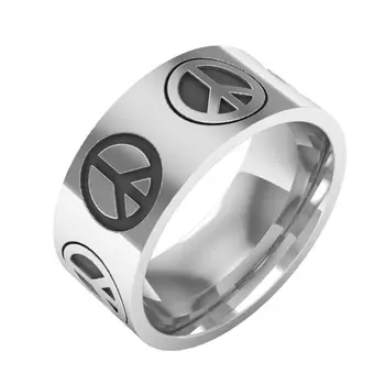 2020 Mados Taikos Žiedas Iš Titano Plieno Papuošalai Klasikinis Pasaulinės Taikos Ženklas Dviratininkas Vyrai Moterys Žiedai Didmeninė