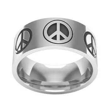 2020 Mados Taikos Žiedas Iš Titano Plieno Papuošalai Klasikinis Pasaulinės Taikos Ženklas Dviratininkas Vyrai Moterys Žiedai Didmeninė