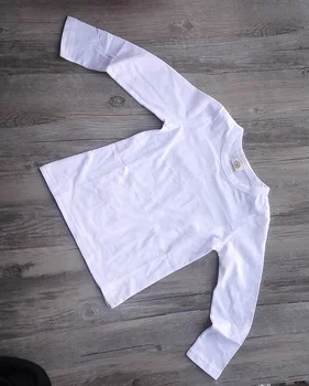 2020 medvilnės Merginos Viršūnes vaikų pavasario rudens drabužiai vaikams, marškinėliai kūdikių berniukų long sleeve t marškinėliai kieto juoda balta