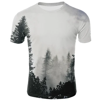 2020 metų vasaros kraštovaizdžio vyrų, moterų mados trumparankoviai juokinga T-shirt 3D spausdinimo atsitiktinis marškinėliai