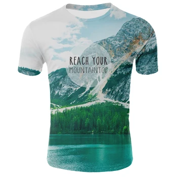 2020 metų vasaros kraštovaizdžio vyrų, moterų mados trumparankoviai juokinga T-shirt 3D spausdinimo atsitiktinis marškinėliai