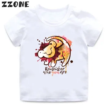 2020 metų Vasaros Kūdikių Berniukų marškinėliai Hakuna Matata Liūtas Karalius Animacinių filmų Spausdinimo Vaikų Marškinėliai Juokingas Vaikų Mergaičių Viršūnes Drabužiai