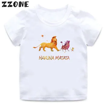 2020 metų Vasaros Kūdikių Berniukų marškinėliai Hakuna Matata Liūtas Karalius Animacinių filmų Spausdinimo Vaikų Marškinėliai Juokingas Vaikų Mergaičių Viršūnes Drabužiai