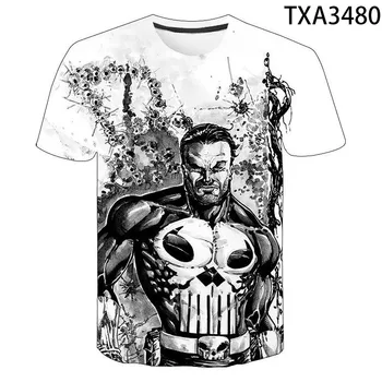 2020 metų Vasaros Punisher 3D marškinėliai Vyrams, Moterims, Vaikams Laisvalaikio Mada Streetwear Berniukas Mergaitė Vaikai Atspausdintas T-shirt Kietas Viršūnes Tee