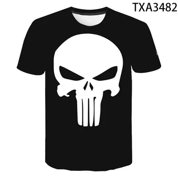 2020 metų Vasaros Punisher 3D marškinėliai Vyrams, Moterims, Vaikams Laisvalaikio Mada Streetwear Berniukas Mergaitė Vaikai Atspausdintas T-shirt Kietas Viršūnes Tee