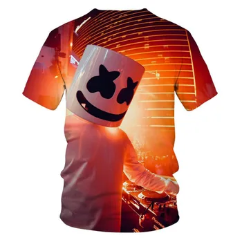 2020 Nauja Mados Tendencija 3D Nauja, T-Shirt Šviesą Star Dizaino Tendencija Juokinga Marshmallow Nauja, T-Shirt Animacinių filmų Marshmallow Siaubo Filmas
