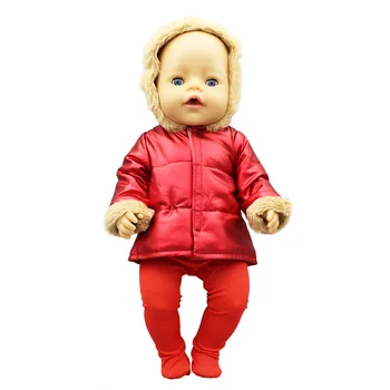 2020 Nauja pūkinė striukė + antblauzdžiai Lėlės Drabužiai Tinka 18inch/43cm gimęs kūdikis Lėlės drabužiai atgimsta Lėlės Priedai