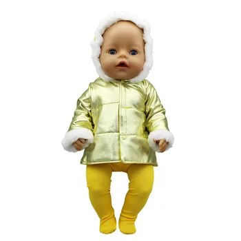 2020 Nauja pūkinė striukė + antblauzdžiai Lėlės Drabužiai Tinka 18inch/43cm gimęs kūdikis Lėlės drabužiai atgimsta Lėlės Priedai