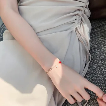 2020 nauja raudona persikas širdies apyrankę Pietų Korėja seksualus moterų papuošalų mados studentas Apyrankę Šalies Dovaną Apyrankės tendencija Apyrankė