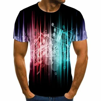 2020 Nauja, T-shirt Vyrai, Muzika, T-shirt 3d Gitara T-shirt Marškinėliai Spausdinti Gotikos Anime Drabužių trumpomis Rankovėmis T-Shirt XXS-6XL