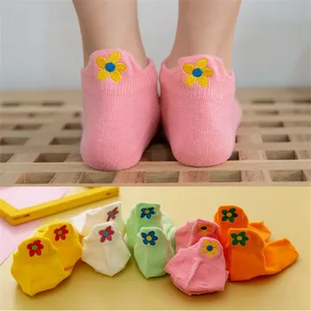 2020 nauja vaikų kojinės pavasarį ir vasarą vientisos spalvos siuvinėjimo valtis kojinės plonos vielos tinklo kojinės kūdikiui