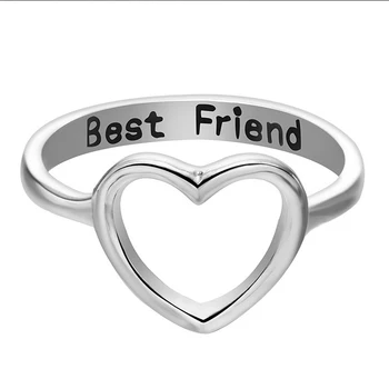 2020 Naujas 1pc Geriausias Draugas, Dovana, Žiedai, Papuošalai Moterų Draugystės Pažadas Mergina, Meilės Širdies Žiedas