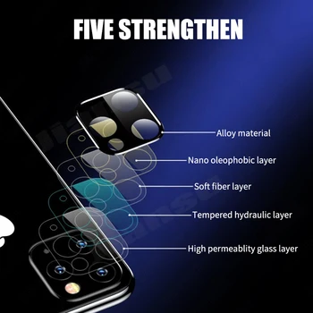 2020 Naujas 3D Titano Lydinio Metalo Žiedas Atveju + Grūdintas Stiklas IPhone 12 Pro Max Mini Kamera Protecor Kino Atgal Pilnas draudimas