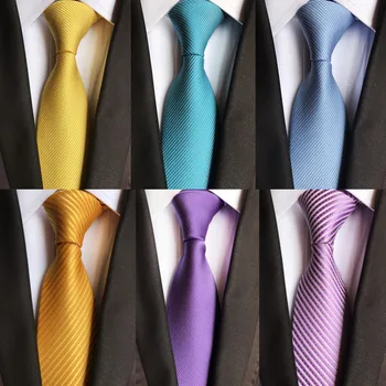 2020 Naujas Klasikinis Kietas Dizainas 8cm šilkiniai Kaklaraiščiai Vyrams Vestuvių Necktie Aukso Geltona Žalia Mėlyna Violetinė Juoda Verslo Kaklo Kaklaraištis A053