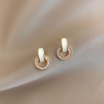 2020 Naujas sutartis mažų Geometrinių apskrito Lašas auskarai korėjos fine crystal saldus Moterų auskarai bižuterijos