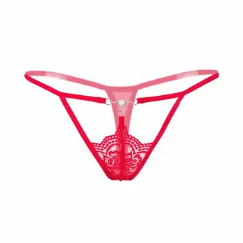 2020 Naują Atvykimo Moterų Sexy Nėrinių Pearl Mažas Juosmens G-String Tuščiaviduriai apatinis trikotažas Moterims, Dirželių Kelnaitės G-String Ponios