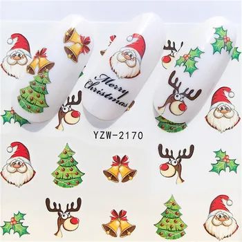 2020 NAUJĄ Kalėdų Nagų Dailė Lipdukas Slankiklį Santa Claus Sniego Perdavimo Lipdukai Folijos 3D Klijais, naujieji Metai, Kalėdos Dizaino