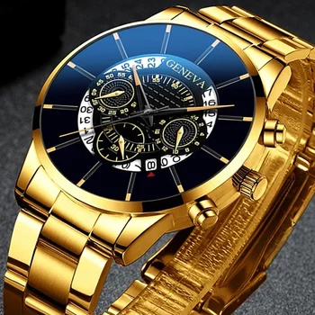 2020 Prabanga Mens Watch Reloj Hombre Relogio Masculino Nerūdijančio Plieno Kalendorius Kvarco Žiūrėti vyriški Sportiniai Žiūrėti Geneva Laikrodis